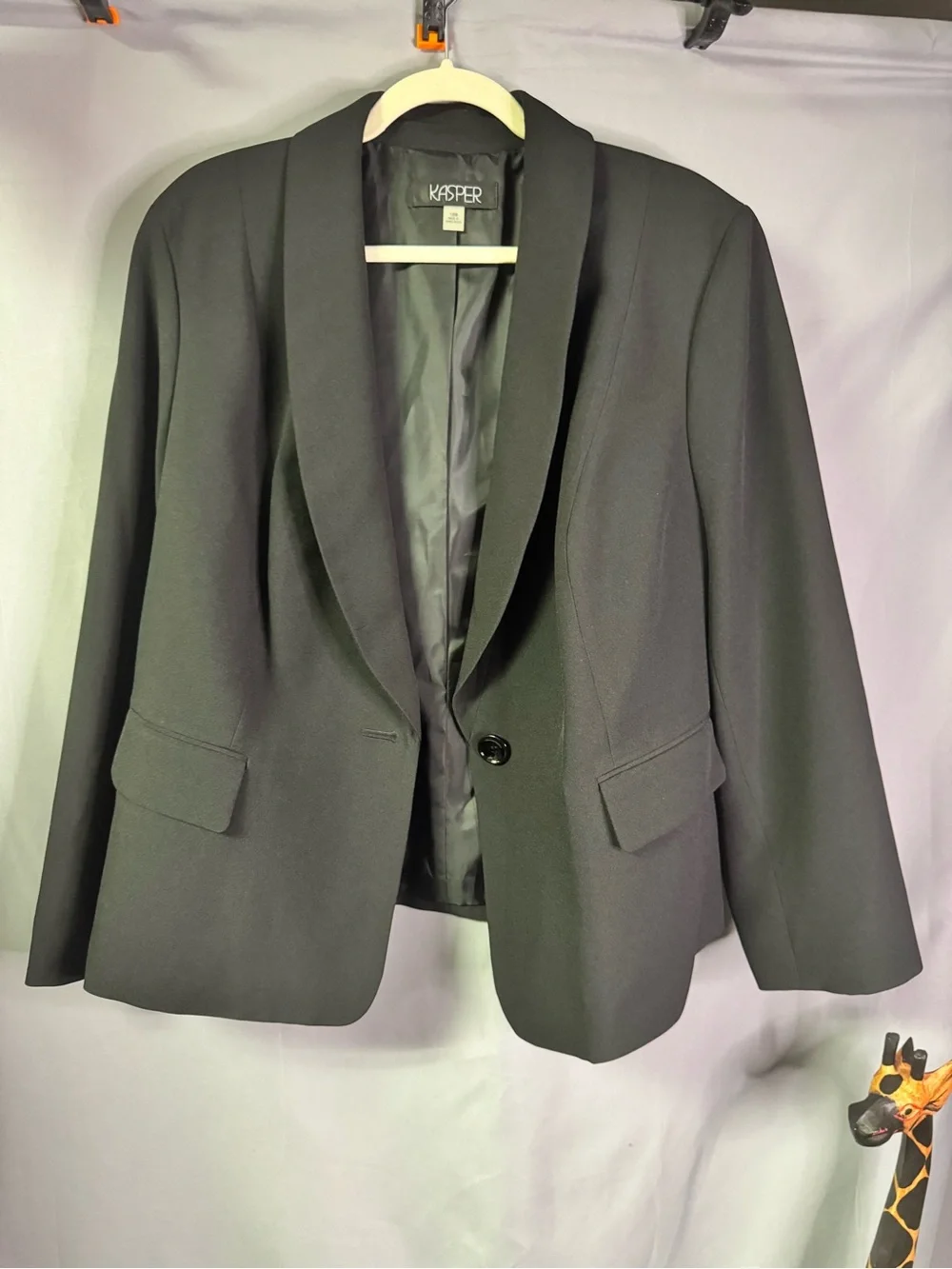 Kasper Women's Black Shawl-Collar Single-Button Blazer
